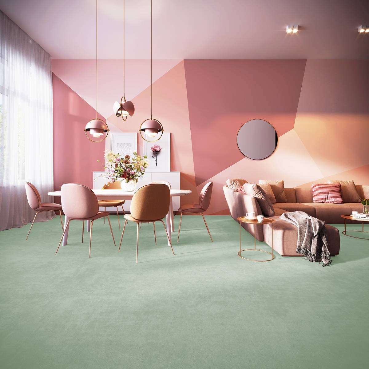 Heltäckningsmatta Sweet Life Relax 20 400cm, Grön