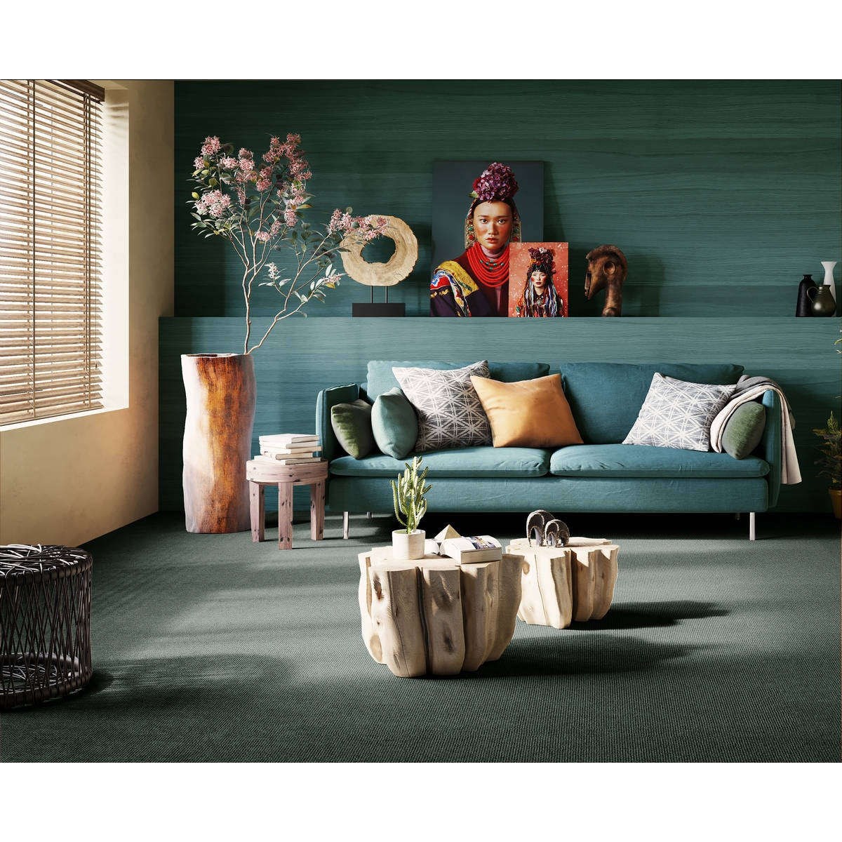 Heltäckningsmatta World Life Fame 29 500cm, Grön