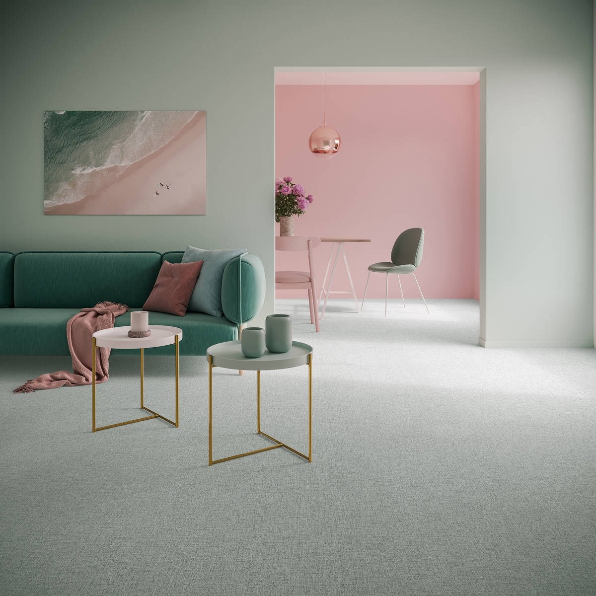 Heltäckningsmatta Sweet Life Happy 29 400cm, Grön