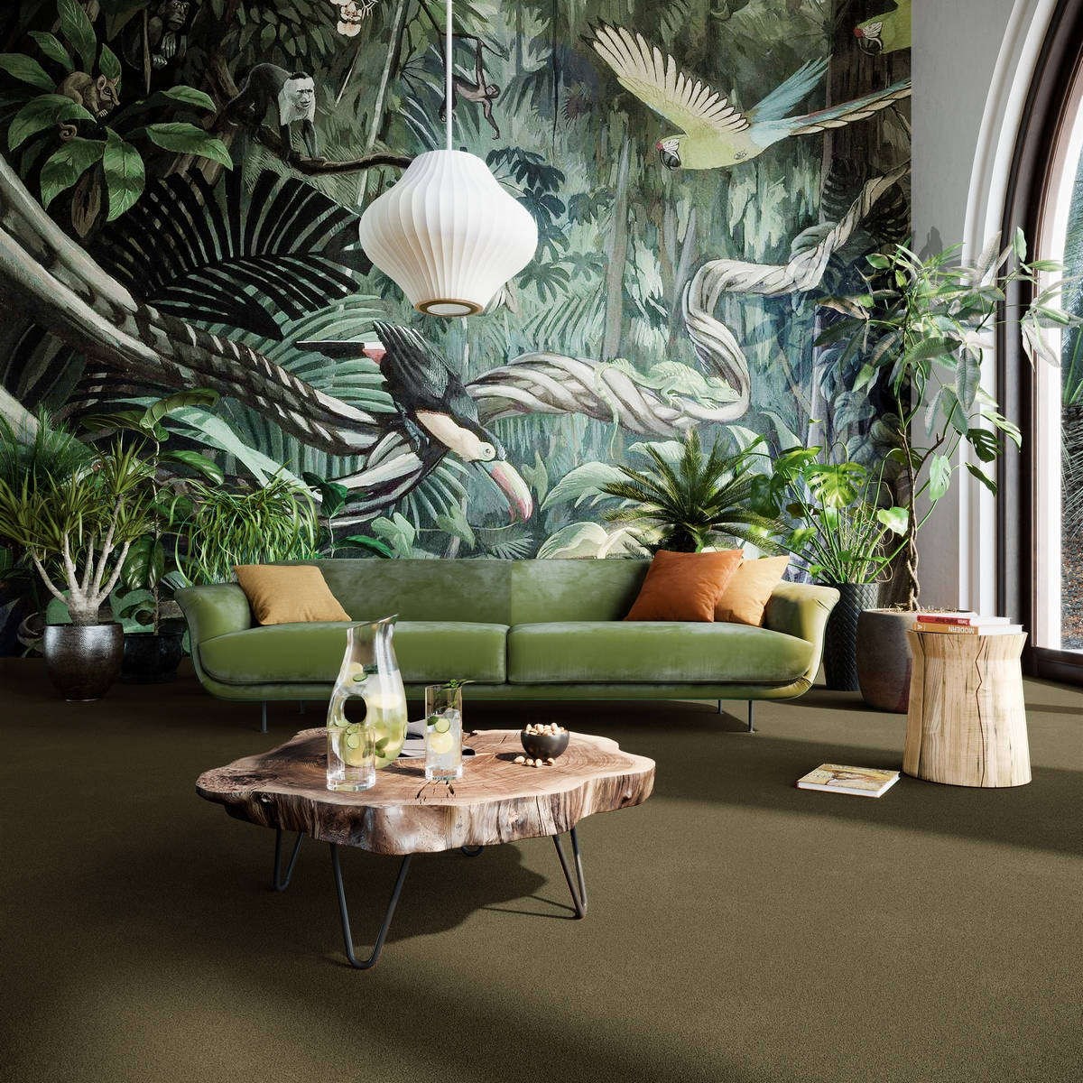 Heltäckningsmatta World Life Triumph 29 500cm, Grön