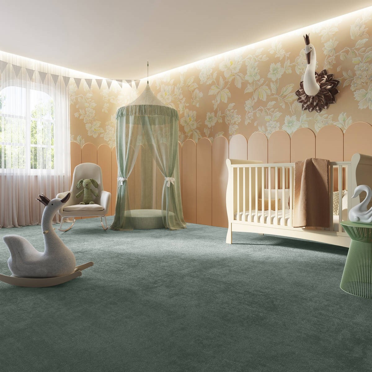 Heltäckningsmatta Sweet Life Memories 75 400cm, Grön