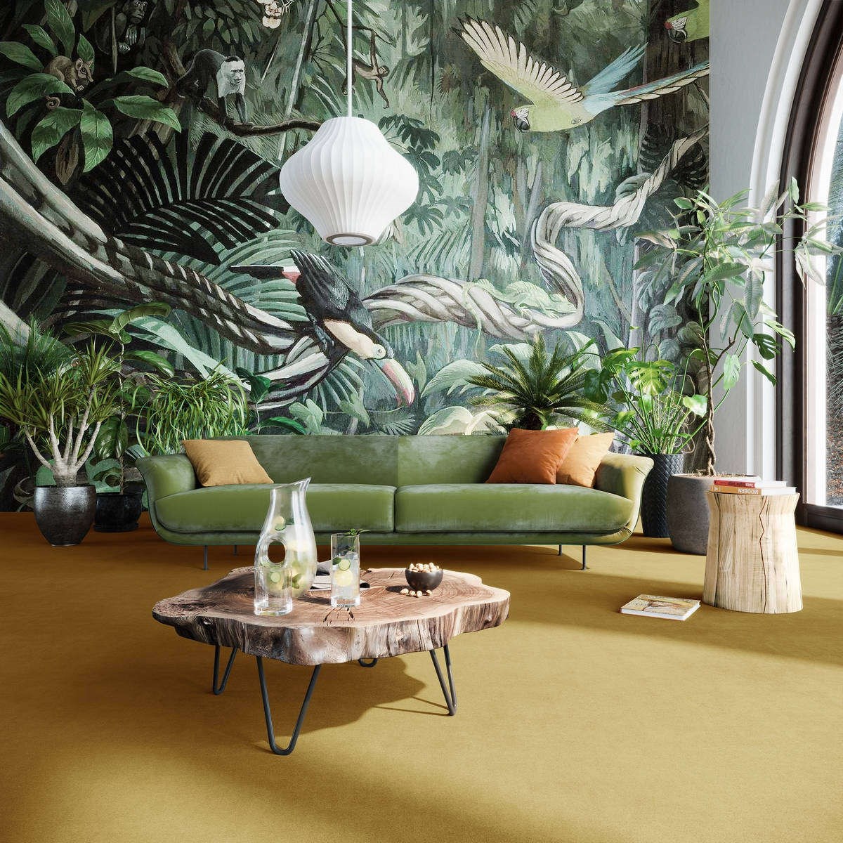 Heltäckningsmatta World Life Feeling 54 500cm, Gul