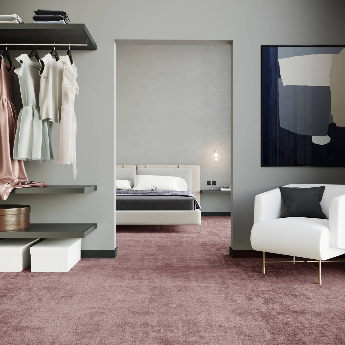 Heltäckningsmatta City Life Lounge 65 500cm, Lila