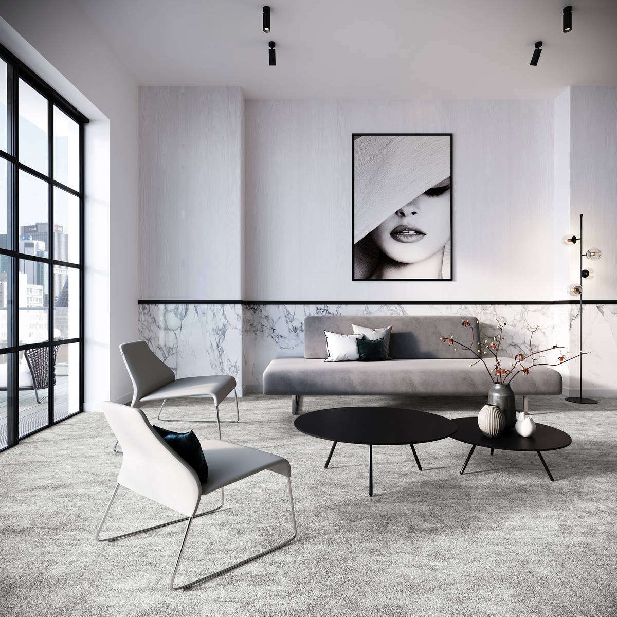 Heltäckningsmatta City Life Atmosphere 92 500cm, Ljusgrå