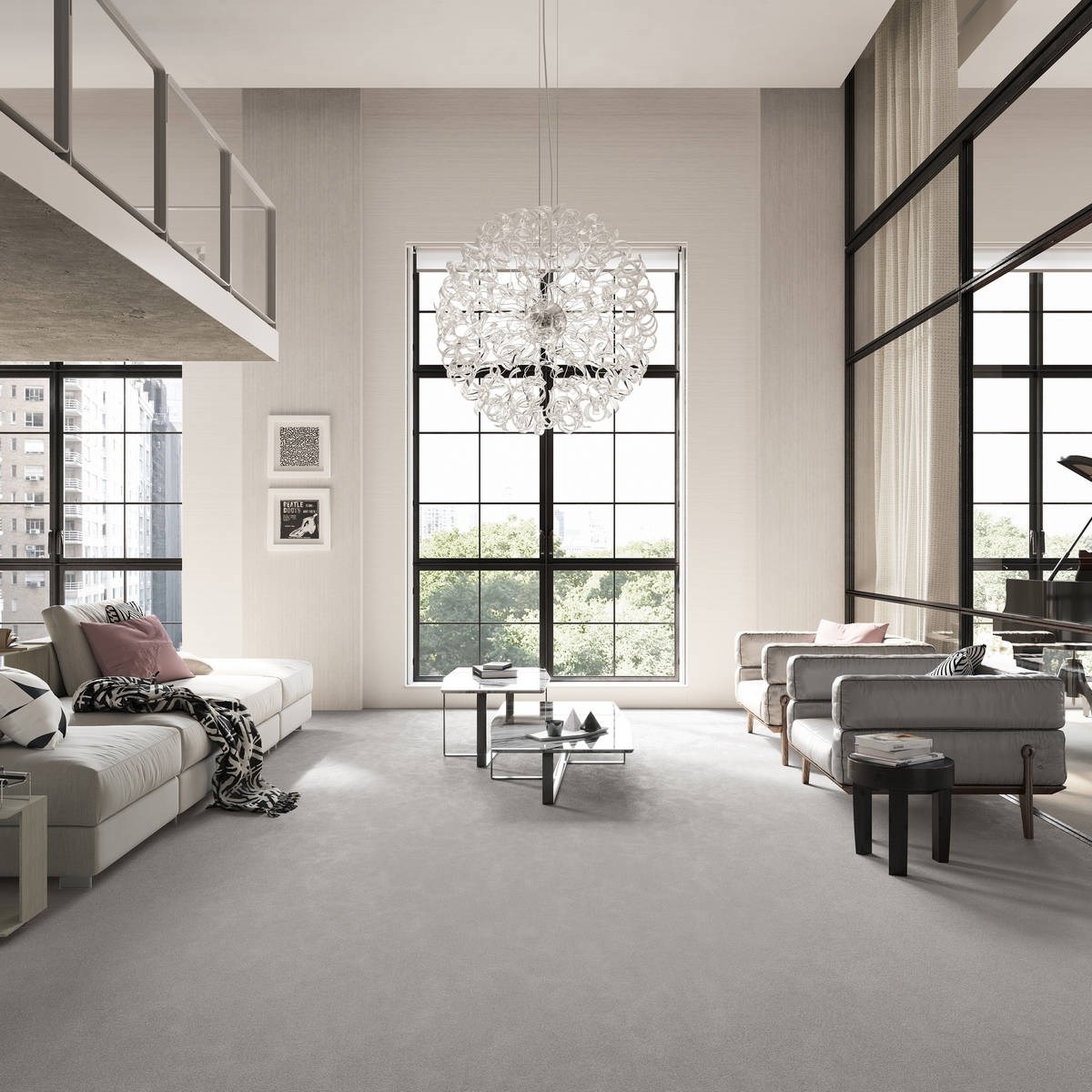 Heltäckningsmatta City Life Memories 92 500cm, Ljusgrå