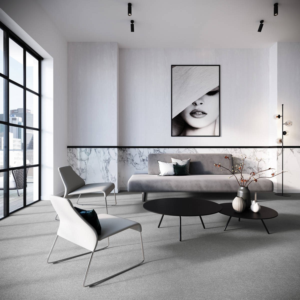 Heltäckningsmatta City Life Triumph 92 500cm, Ljusgrå