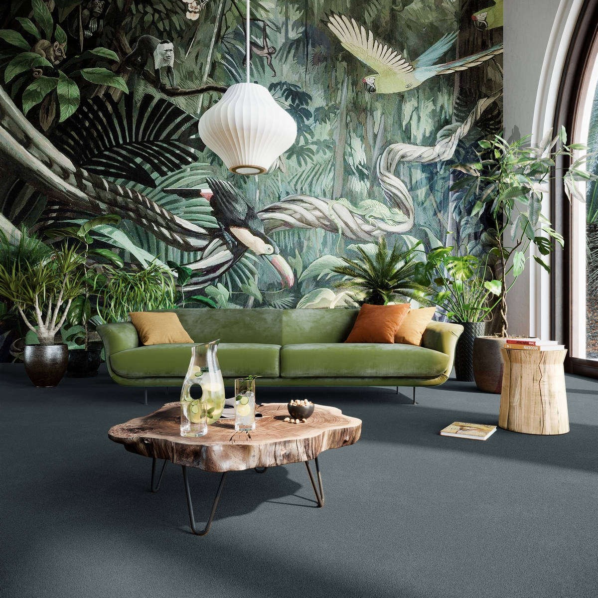 Heltäckningsmatta World Life Triumph 79 400cm, Mörkgrå