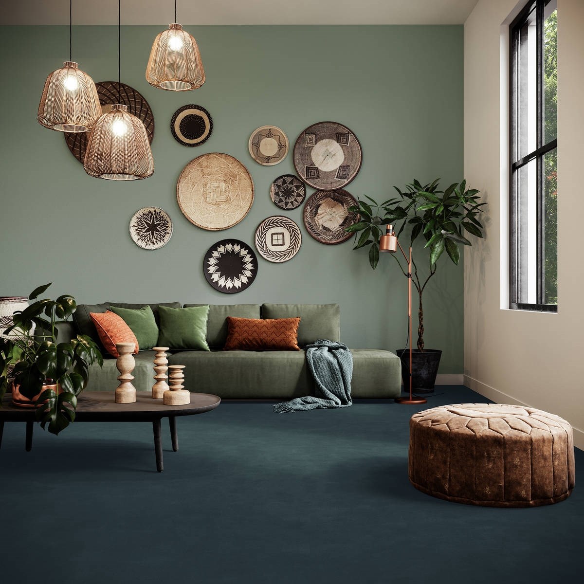 Heltäckningsmatta World Life Zen 79 500cm, Mörkgrå