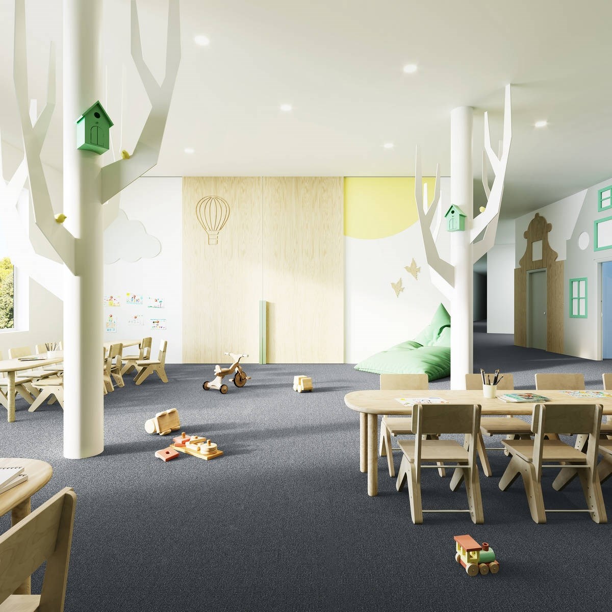 Heltäckningsmatta City Life Forza 97 500cm, Mörkgrå