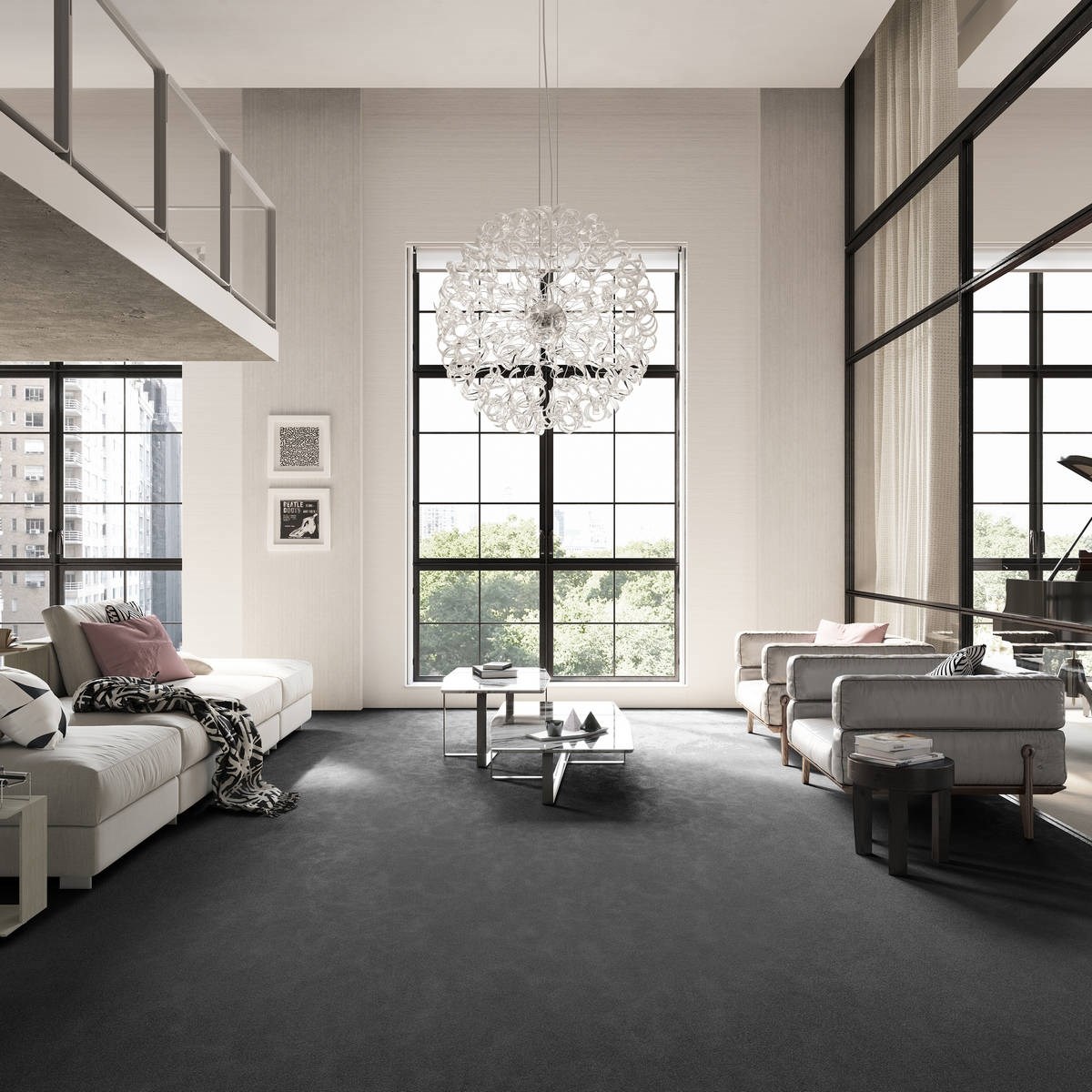 Heltäckningsmatta City Life Memories 97 500cm, Mörkgrå