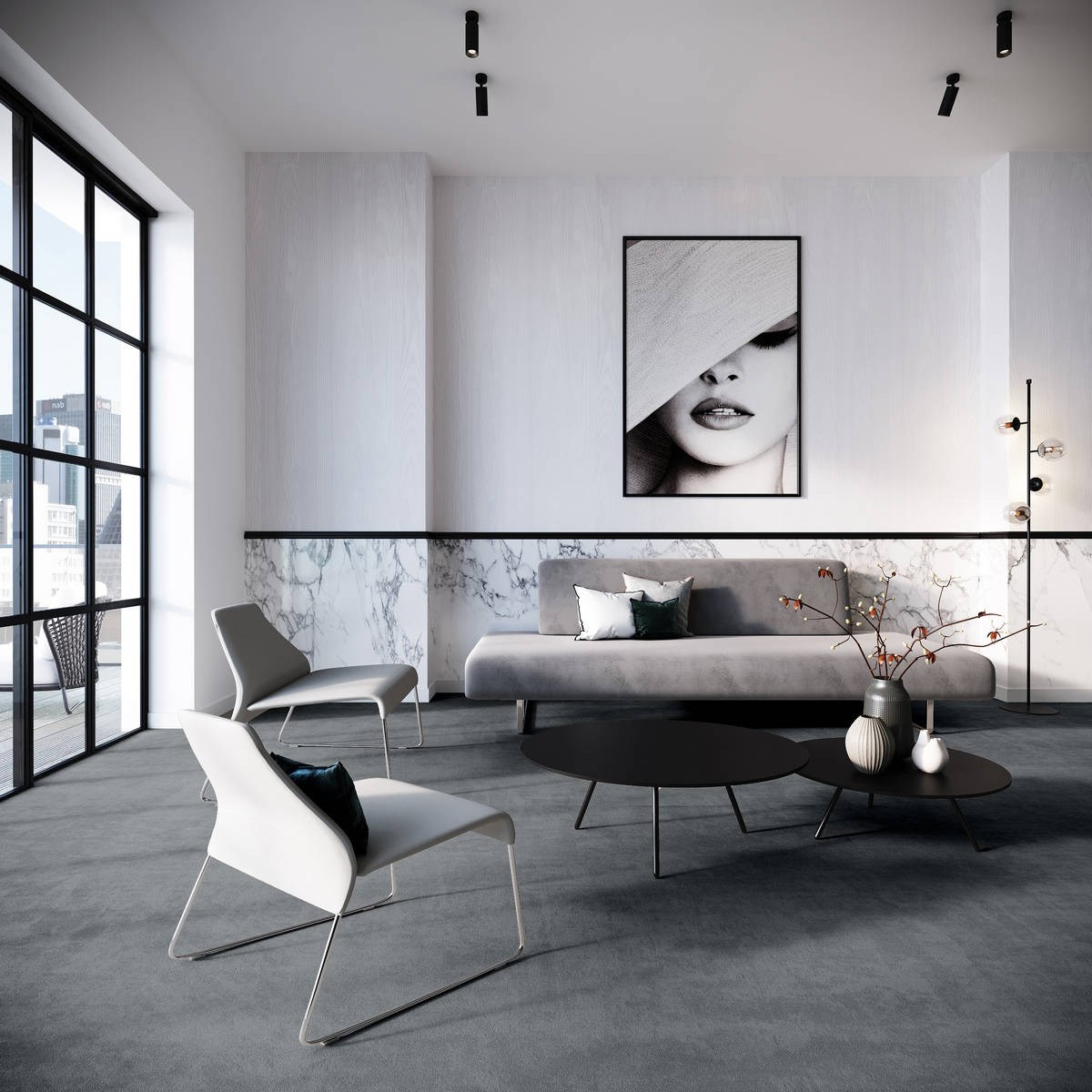 Heltäckningsmatta City Life Zen 97 500cm, Mörkgrå