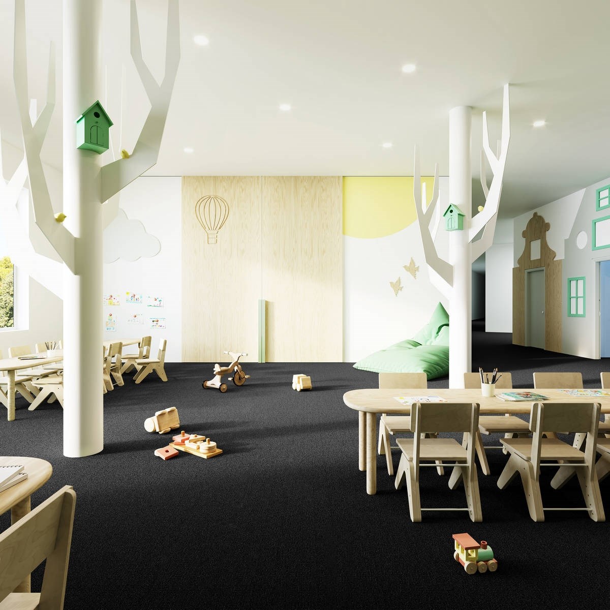 Heltäckningsmatta City Life Forza 98 500cm, Mörkgrå