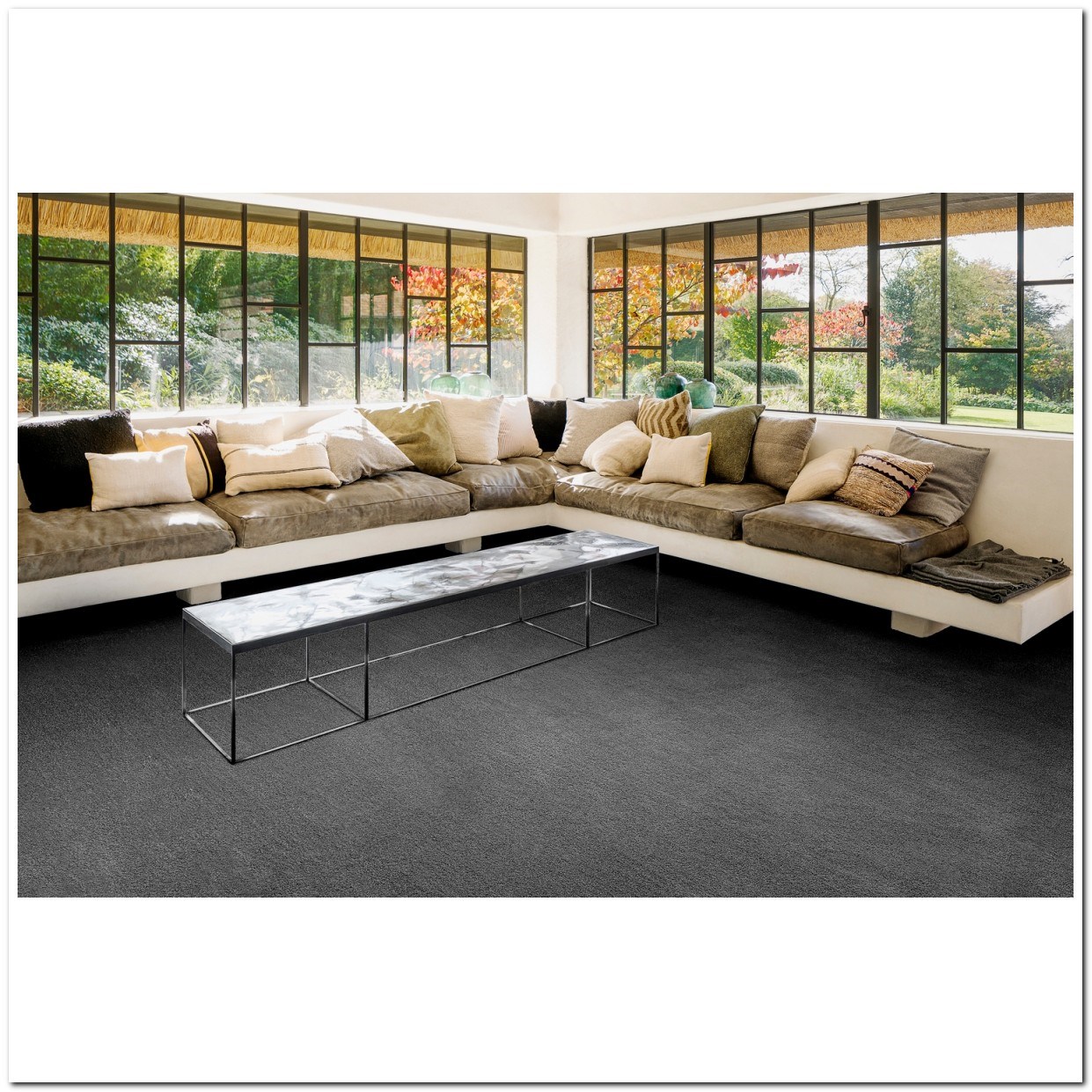 Heltäckningsmatta Sedna Ocean 98 500cm, Mörkgrå