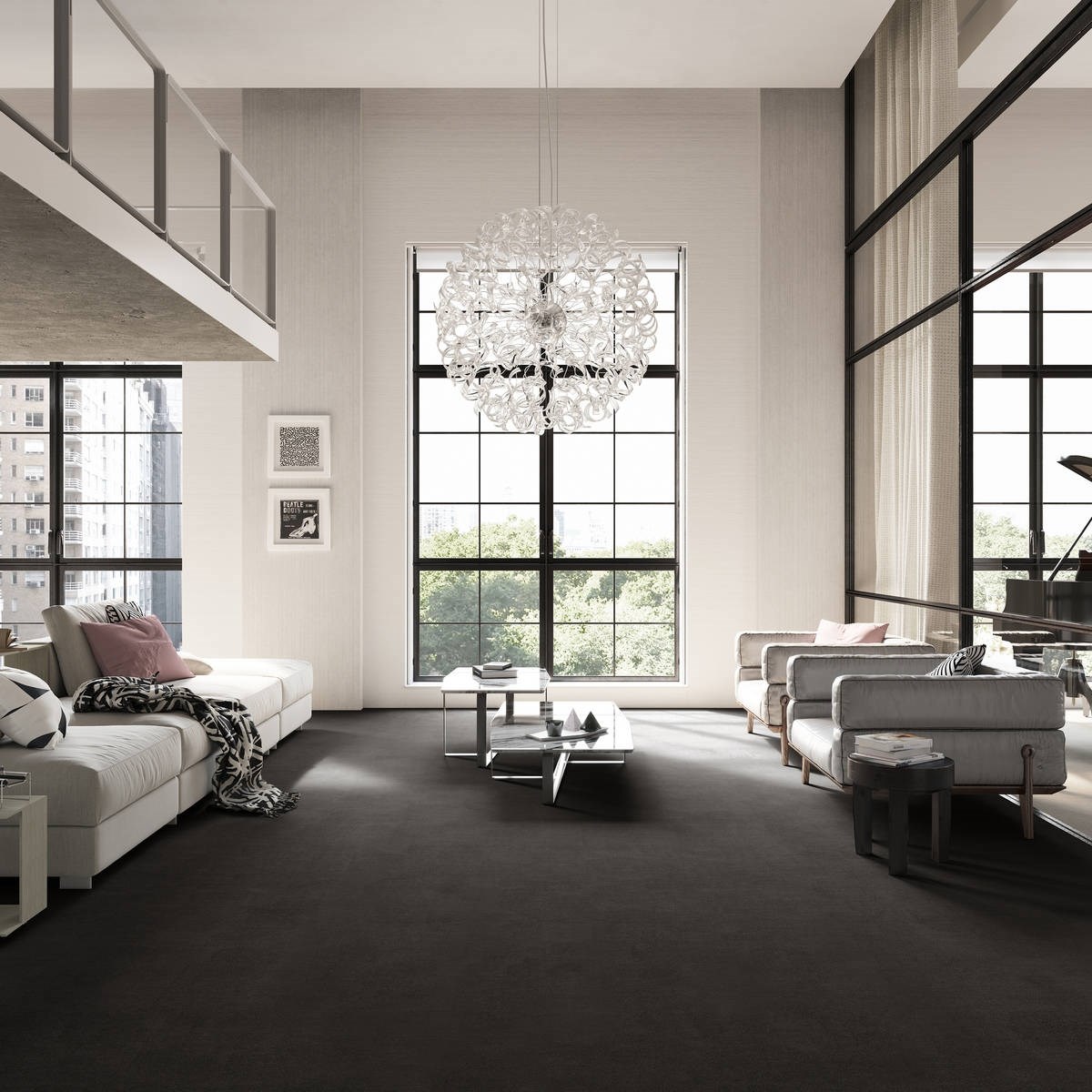 Heltäckningsmatta City Life Touch 98 500cm, Mörkgrå