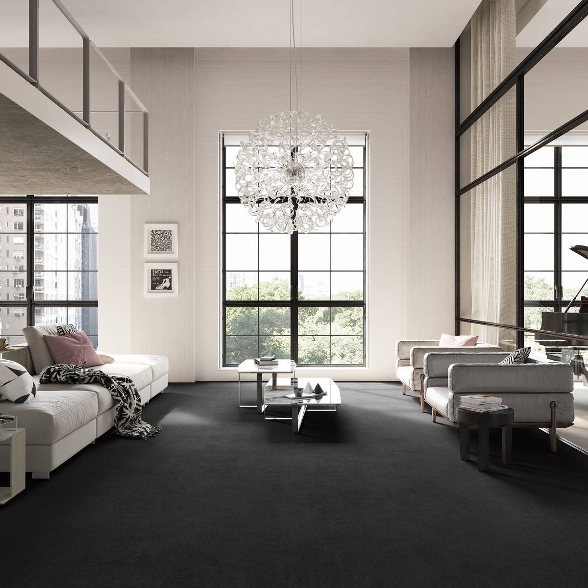 Heltäckningsmatta City Life Victory 98 500cm, Mörkgrå