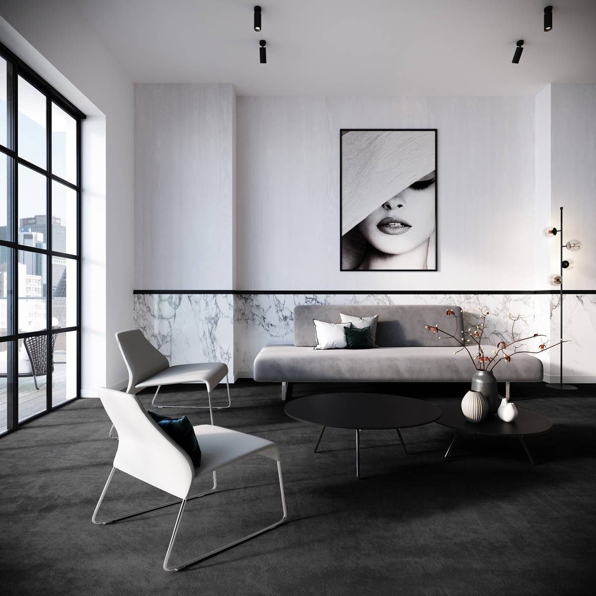 Heltäckningsmatta City Life Zen 98 400cm, Mörkgrå