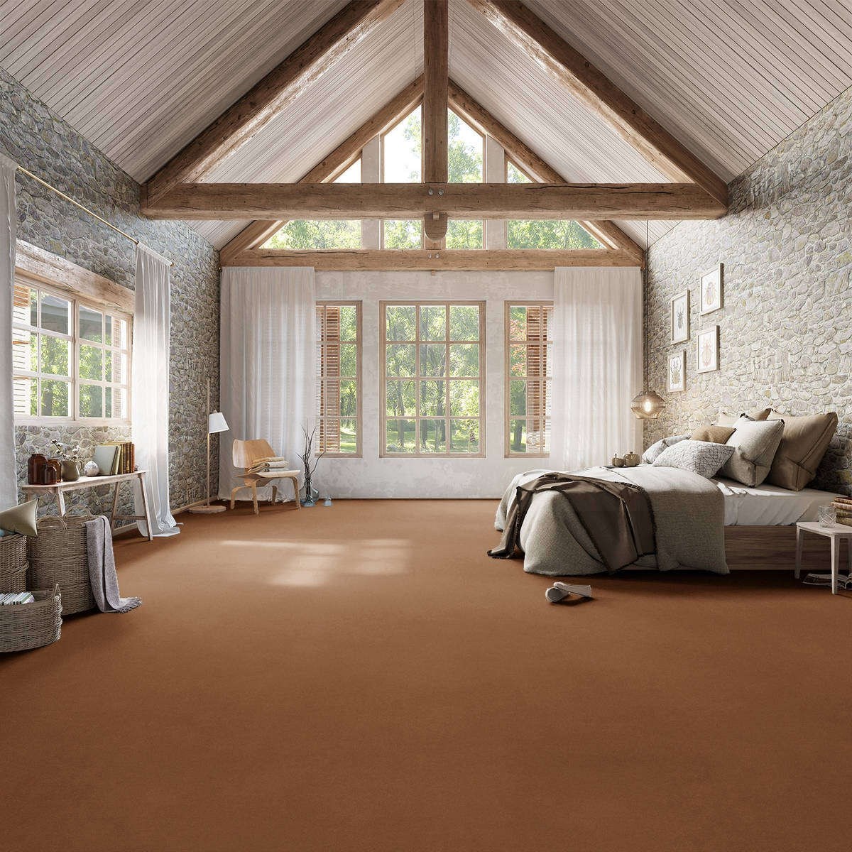 Heltäckningsmatta Simple Life Feeling 38 400cm, Orange