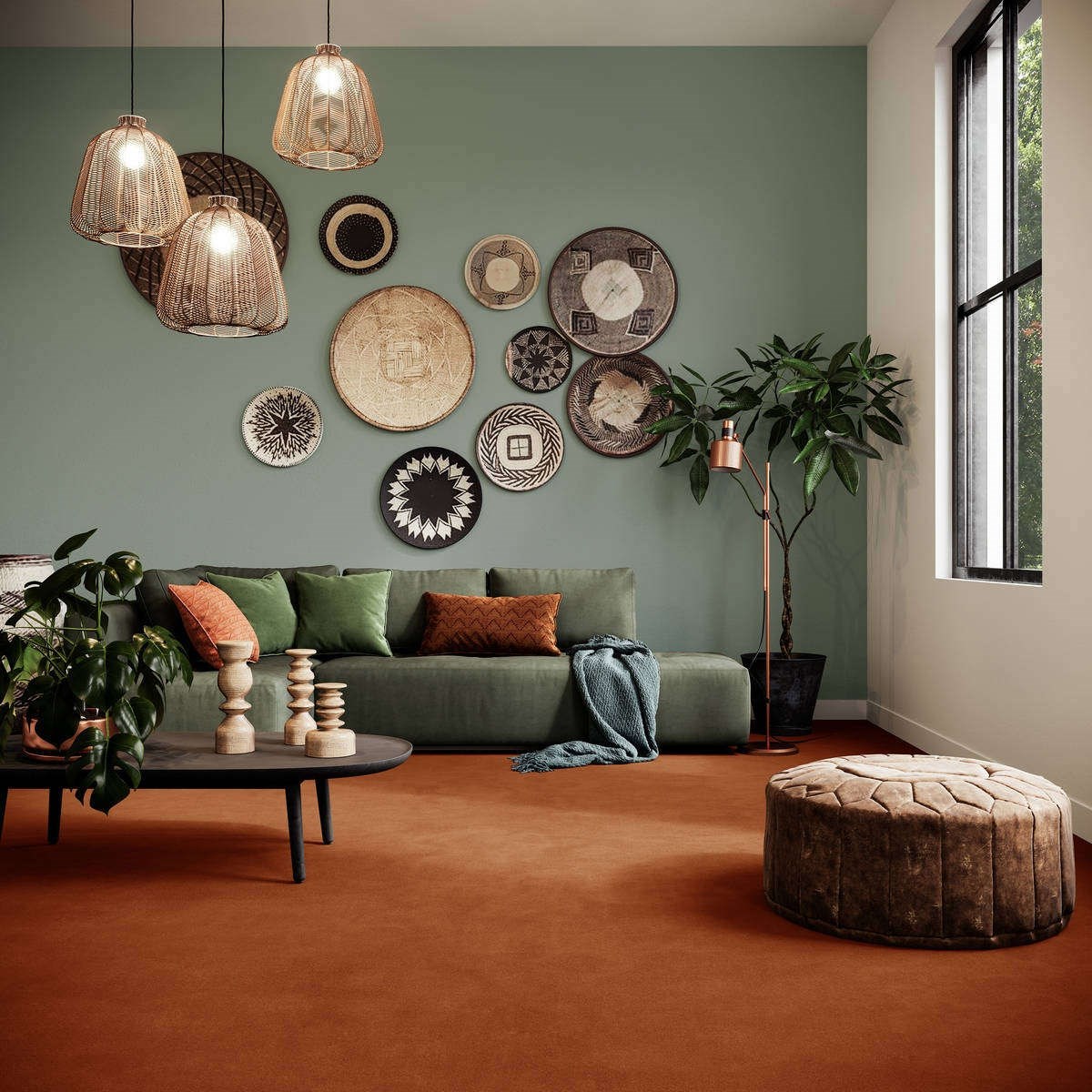 Heltäckningsmatta World Life Glory 84 400cm, Orange