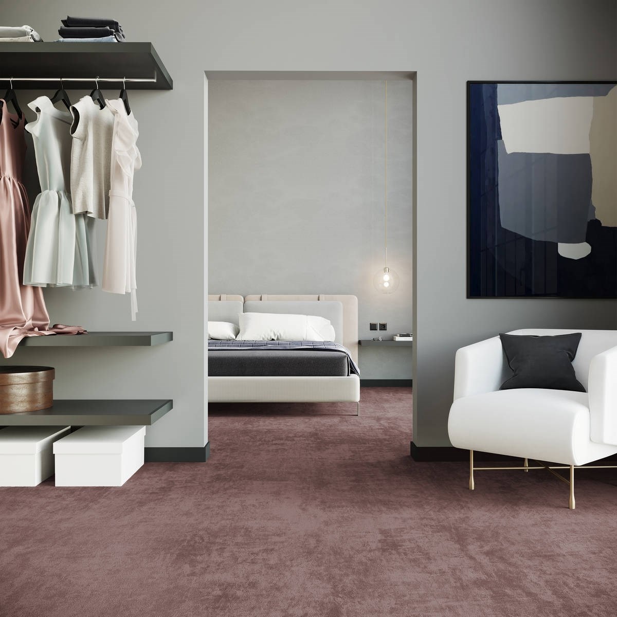 Heltäckningsmatta City Life Relax 16 400cm, Rosa