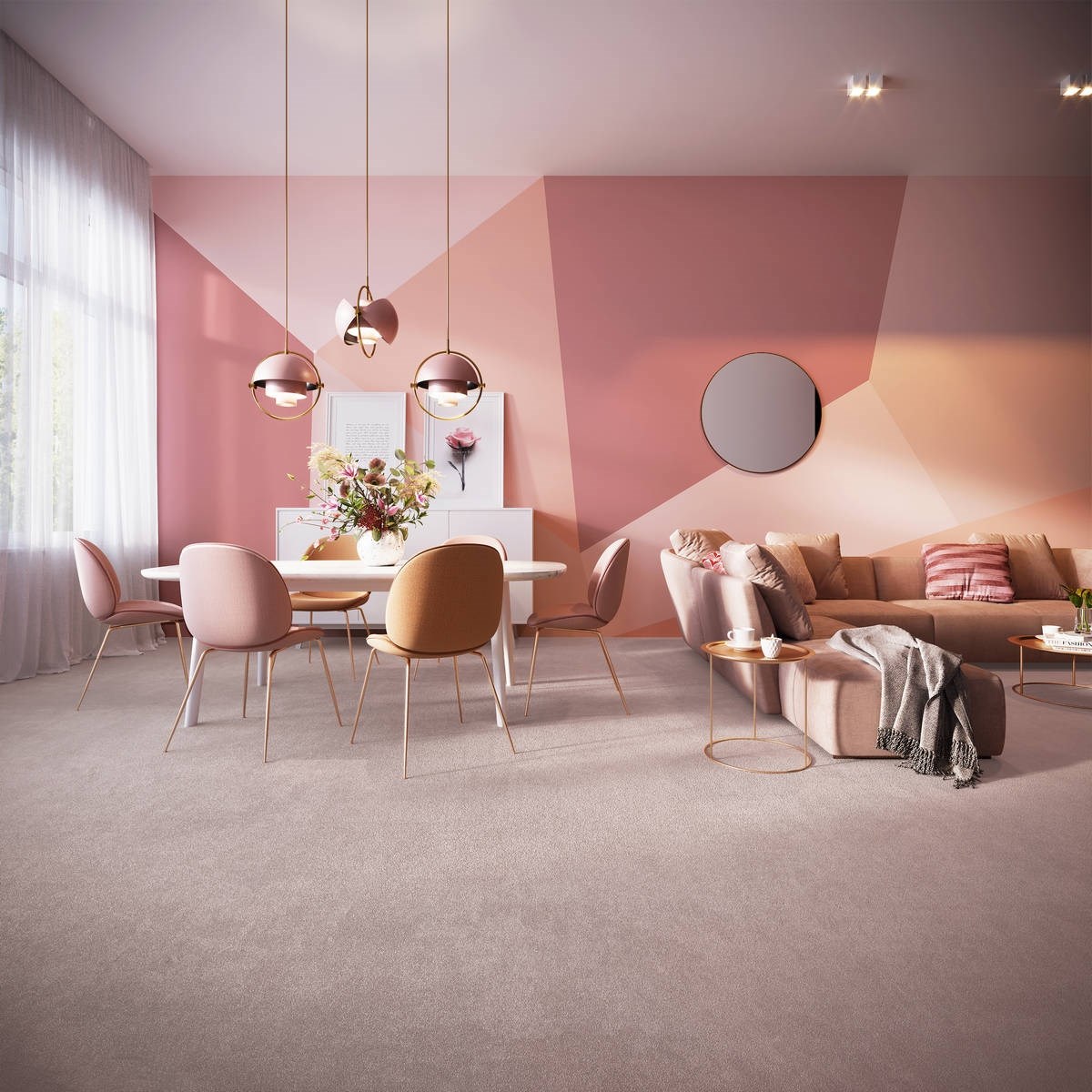 Heltäckningsmatta Sweet Life Ambience 60 400cm, Rosa