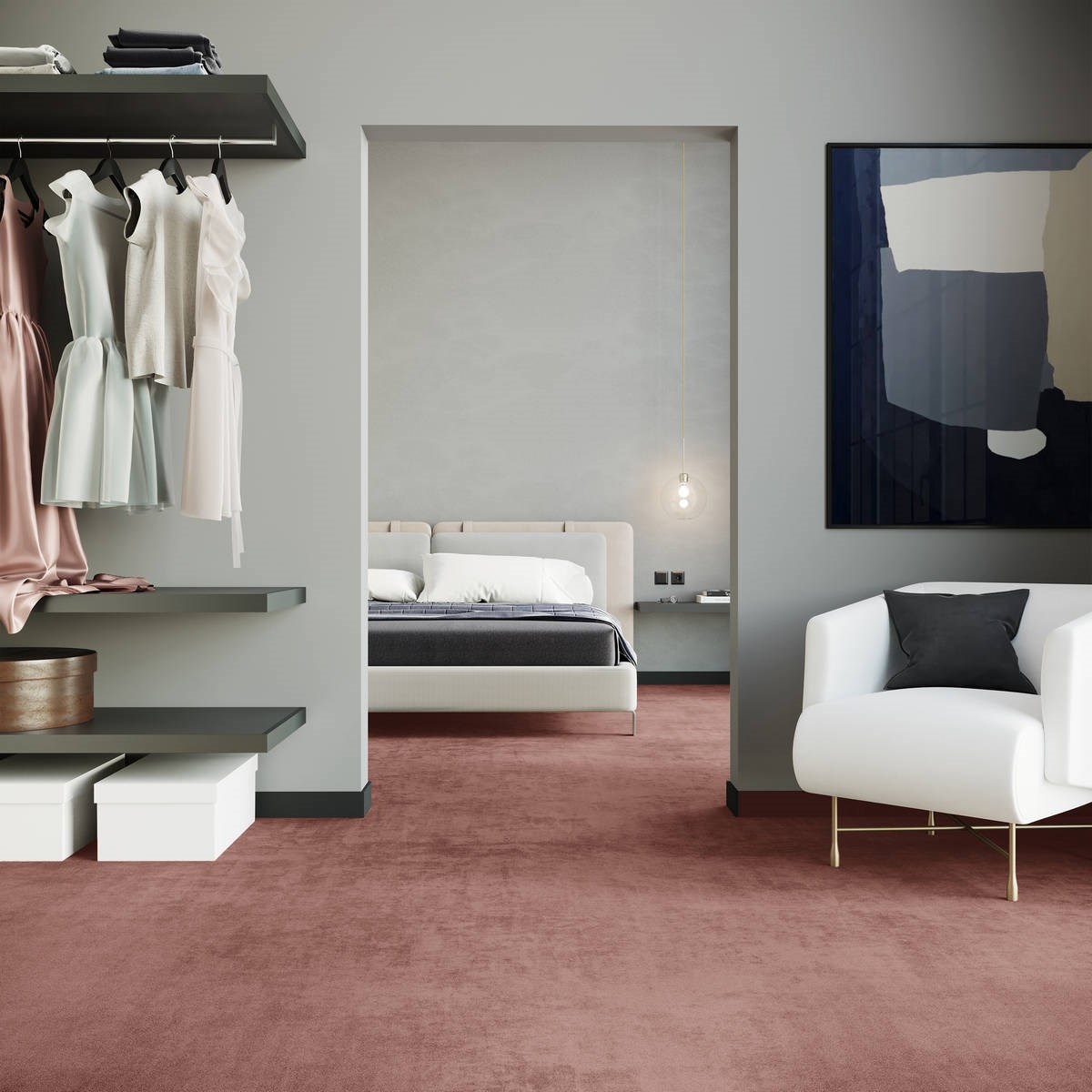 Heltäckningsmatta City Life Glory 60 400cm, Rosa