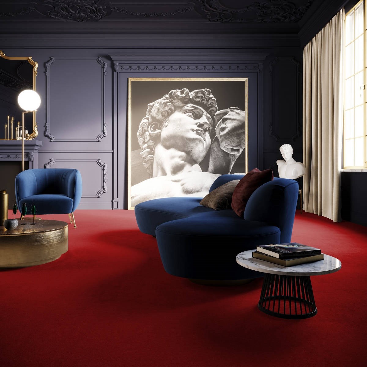 Heltäckningsmatta Classic Life Feeling 10 400cm, Röd