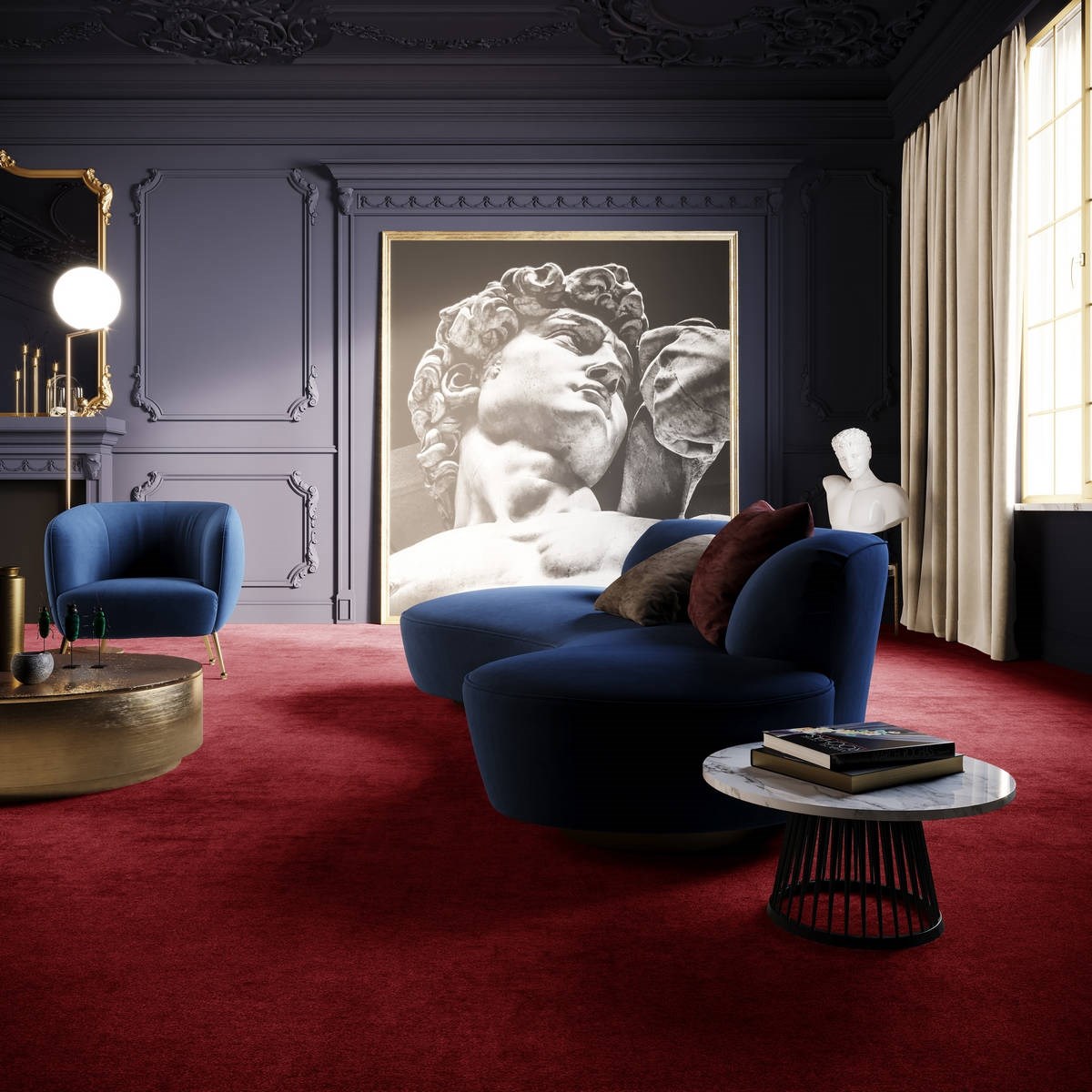 Heltäckningsmatta Classic Life Moments 12 500cm, Röd