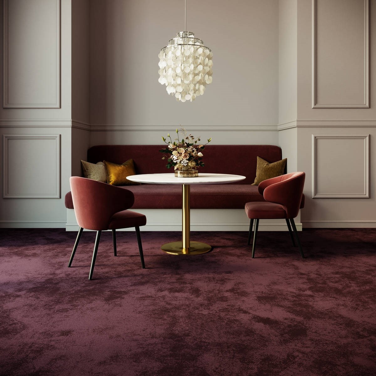 Heltäckningsmatta Classic Life Lounge 19 500cm, Röd