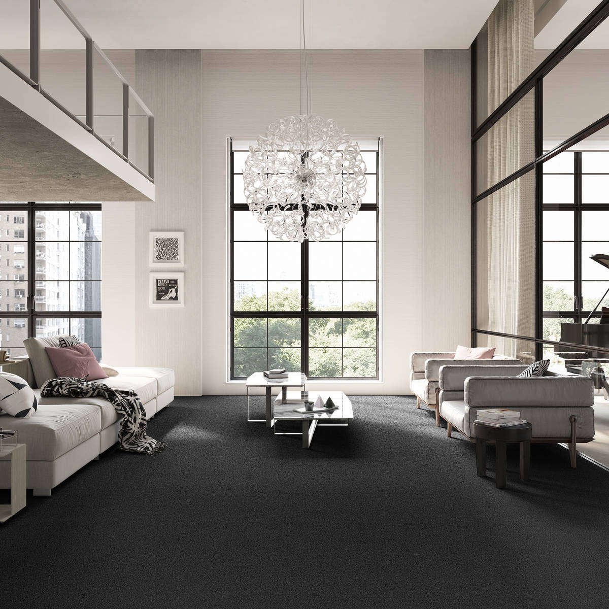 Heltäckningsmatta City Life Pride 98 500cm, Svart