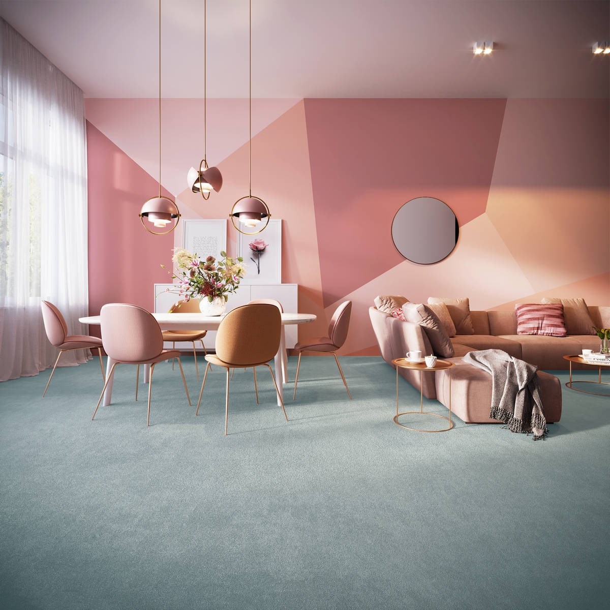 Heltäckningsmatta Sweet Life Ambience 74 400cm, Turkos