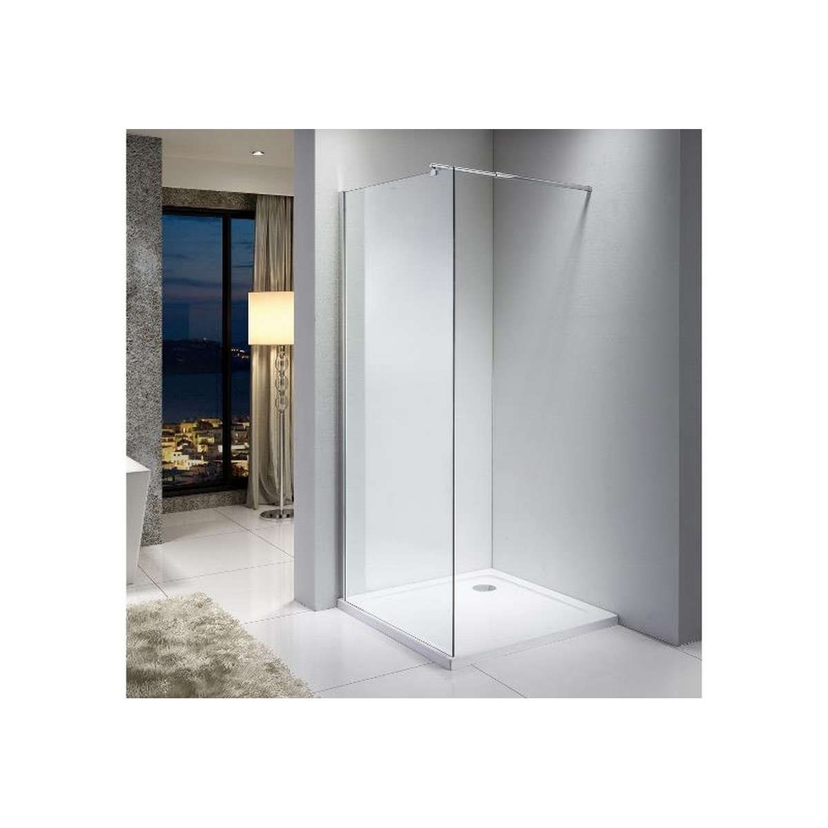 Duschvägg Bergen Krom, 90x190cm, Klarglas