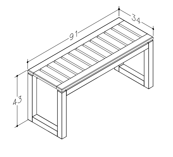 Badrumspall Ek, 91x43cm