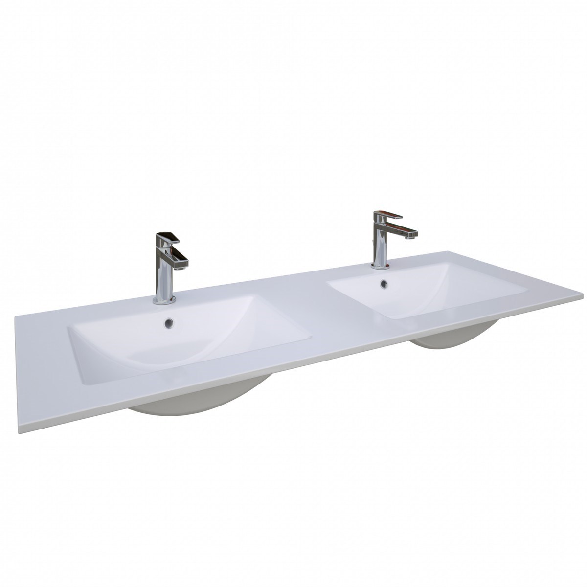 Handfat Seville 120x45cm, Dubbel, Vit