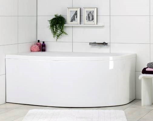 Badkar Soft Höger 1600mm, Höger, Vit