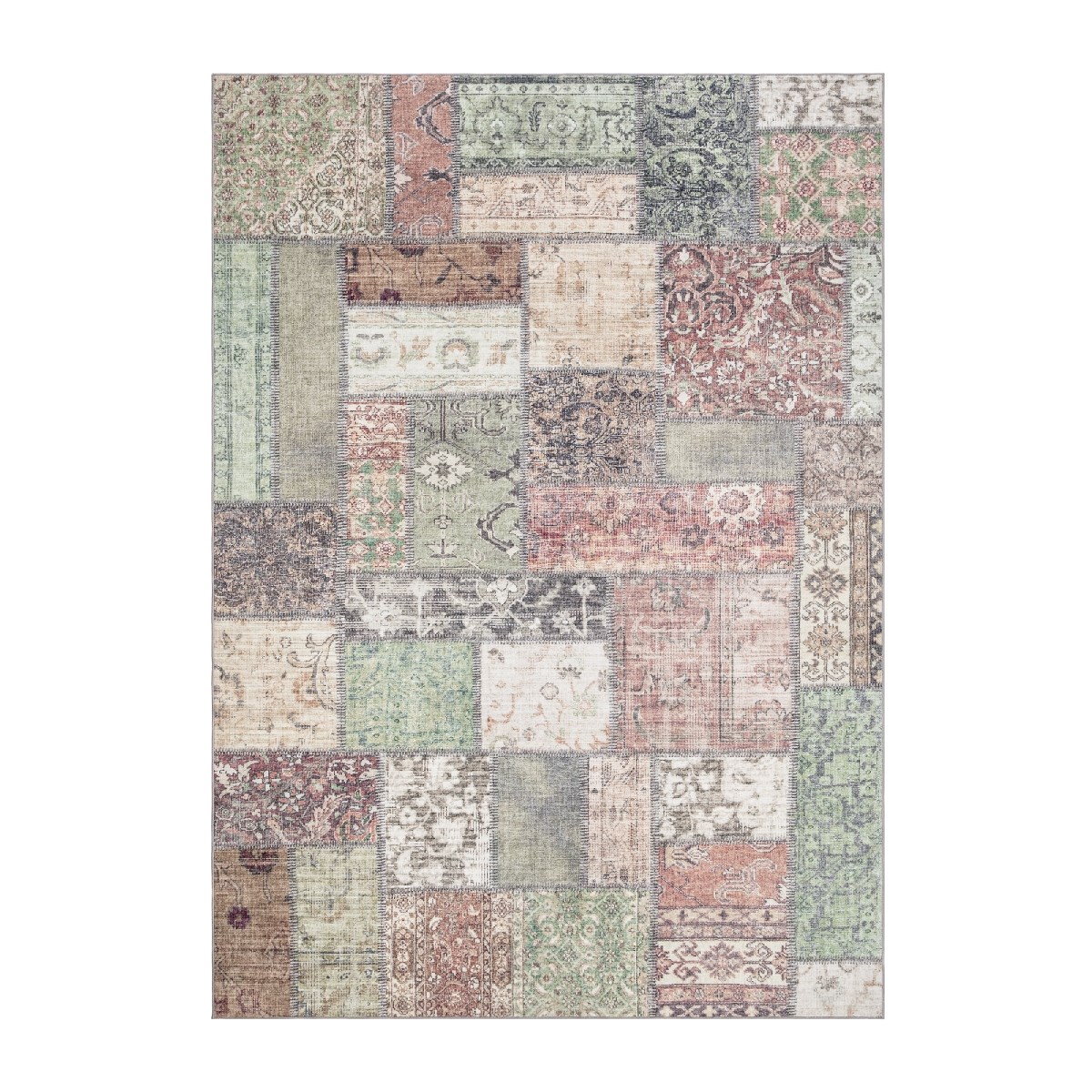 Wiltonmatta Tarfaya Patch Grön, 230x160cm