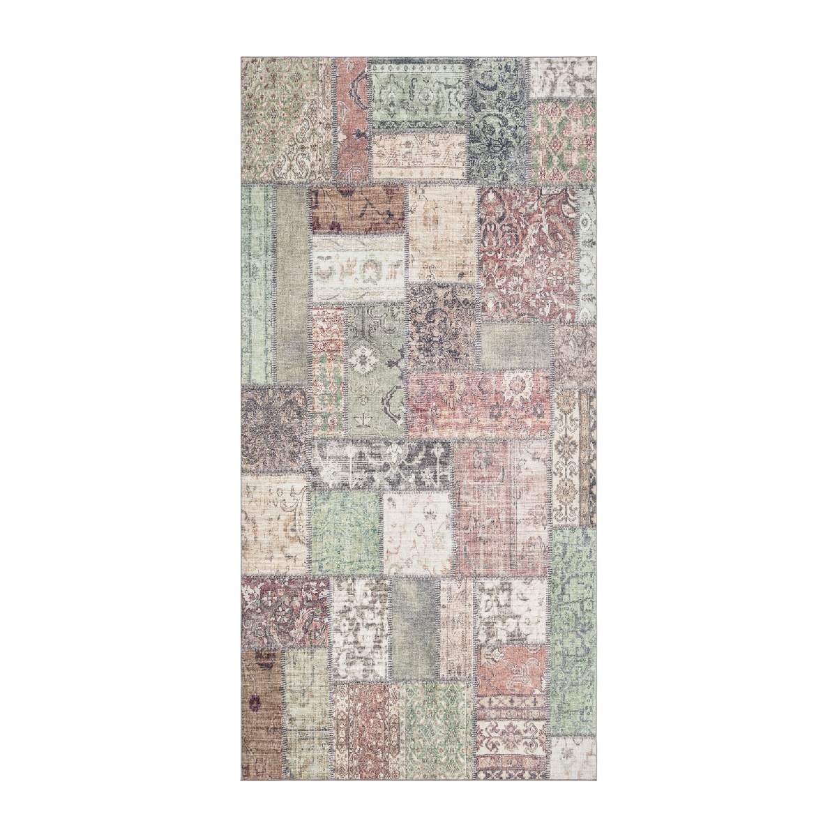 Wiltonmatta Tarfaya Patch Grön, 150x80cm