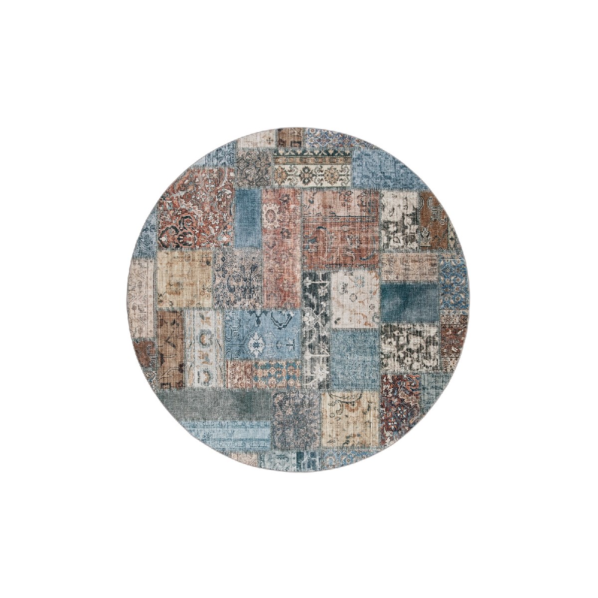 Wiltonmatta Tarfaya Patch Rund Multi, 200cm