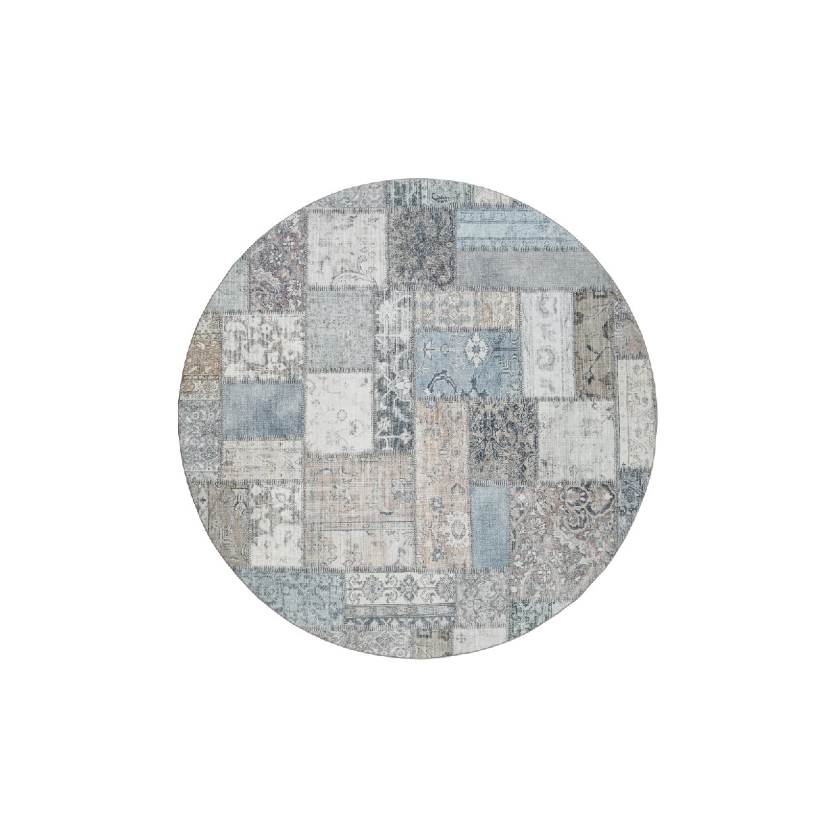 Wiltonmatta Tarfaya Patch Natur Rund Beige, 200cm