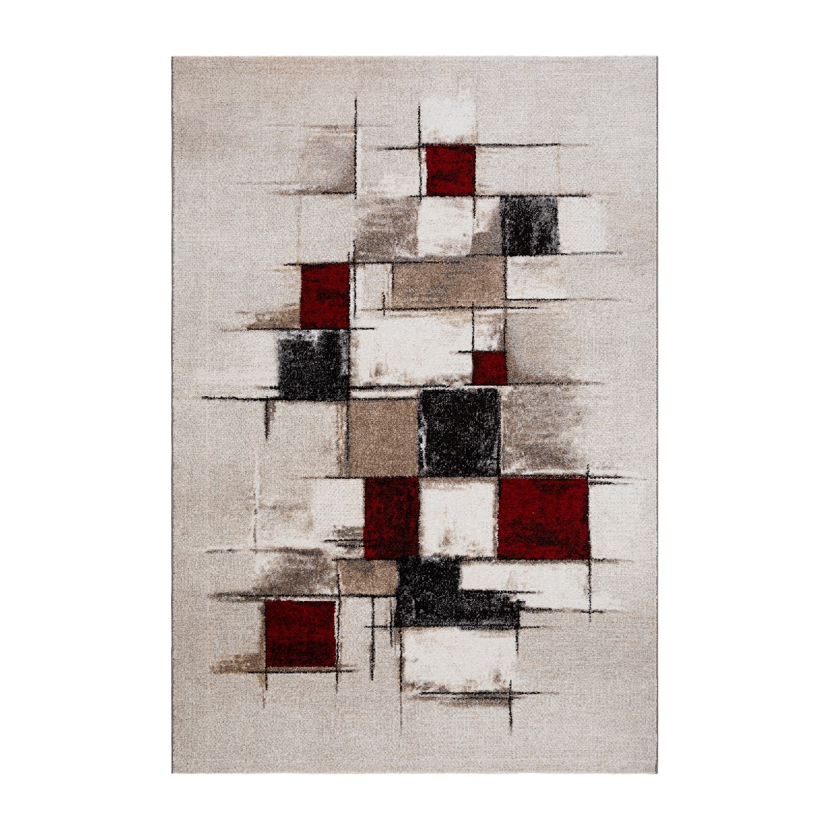 Wiltonmatta Kingston Abstrakt Röd Röd, 200x140cm