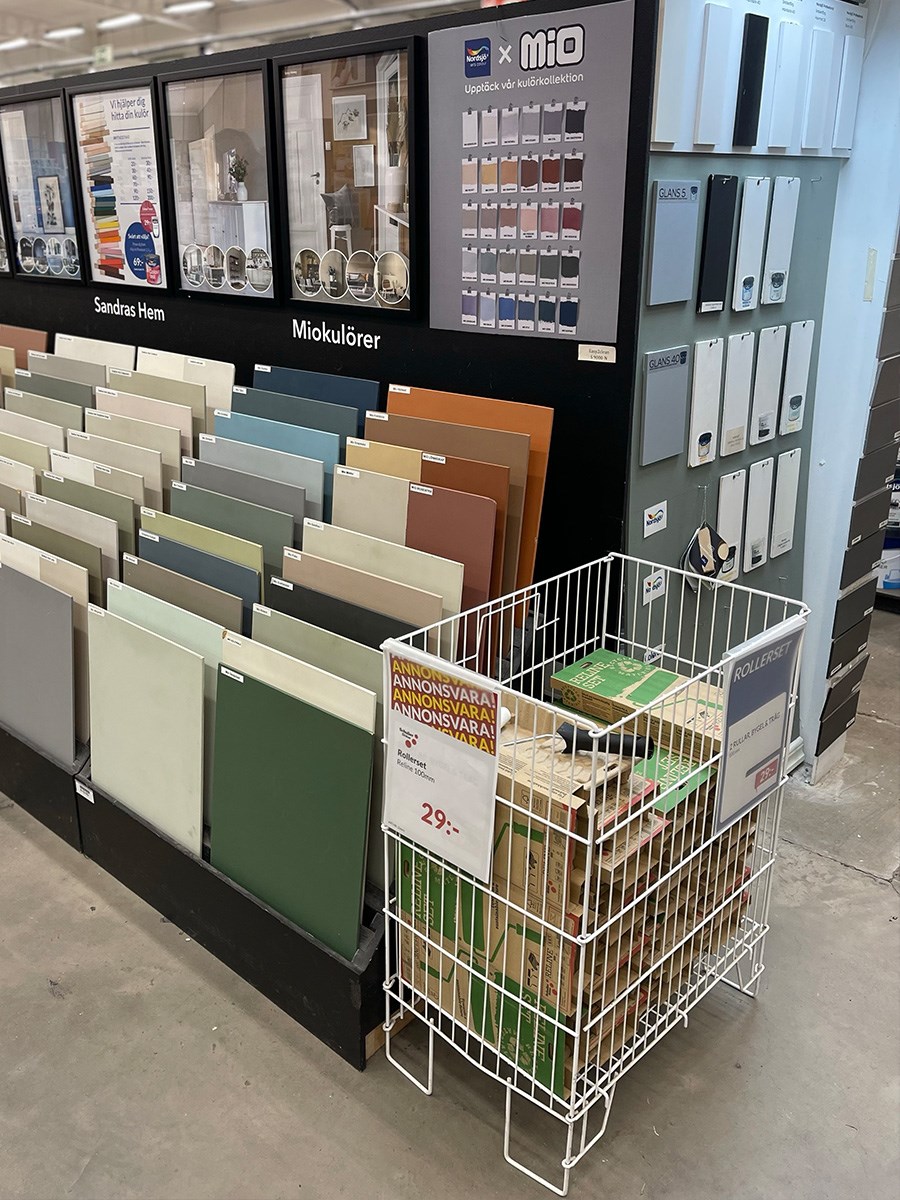 Kulörprover på Stuvbutiken